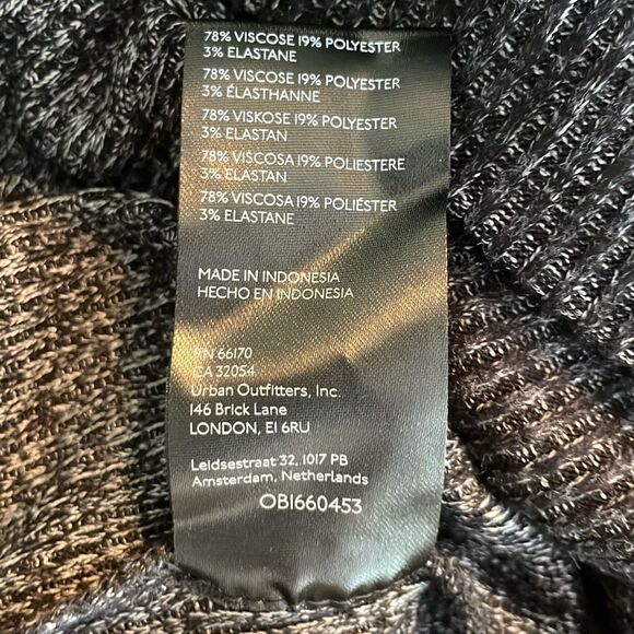 Anthropologie Rocio Surplice Faux Wrap Top Dark Gray Ribbed Knit Long Sleeve M - Picture 10 of 10